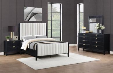 Upgrade your bedroom with redefined style 5 pc bedroom set w/ vertical
