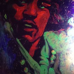 Blacklight Painting Of Jimmy Hendrix 24x24 Real Painting 