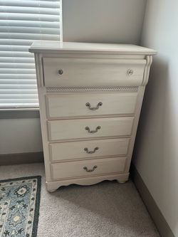 white wood dresser