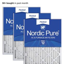 Nordic Pure 20x30x2 Pleated MERV 12 Air Filters 3 Pack