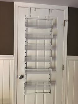 6 Tier Over the Door Pantry Organizer, Spice Rack Wall Mount & Hanging Adjustable Organizers
