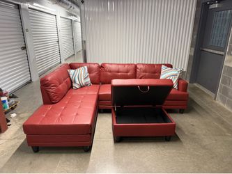 New L Shape Sectional with storage ottoman- Delivery Available