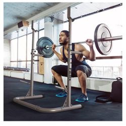 Squat Rack, Adjustable Universal Squat Rack for Home Gym, Bench Press Weight Rack, 390lbs. Weight Limit, New In Box