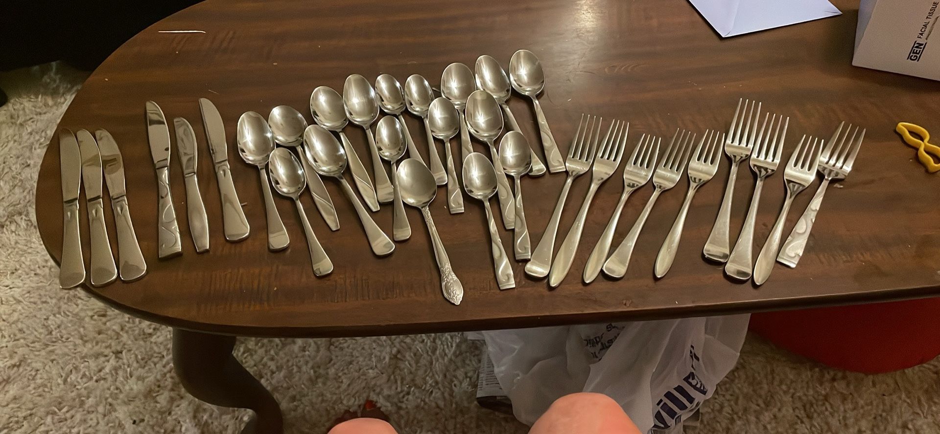 Stainless Silverware Lot For Sale
