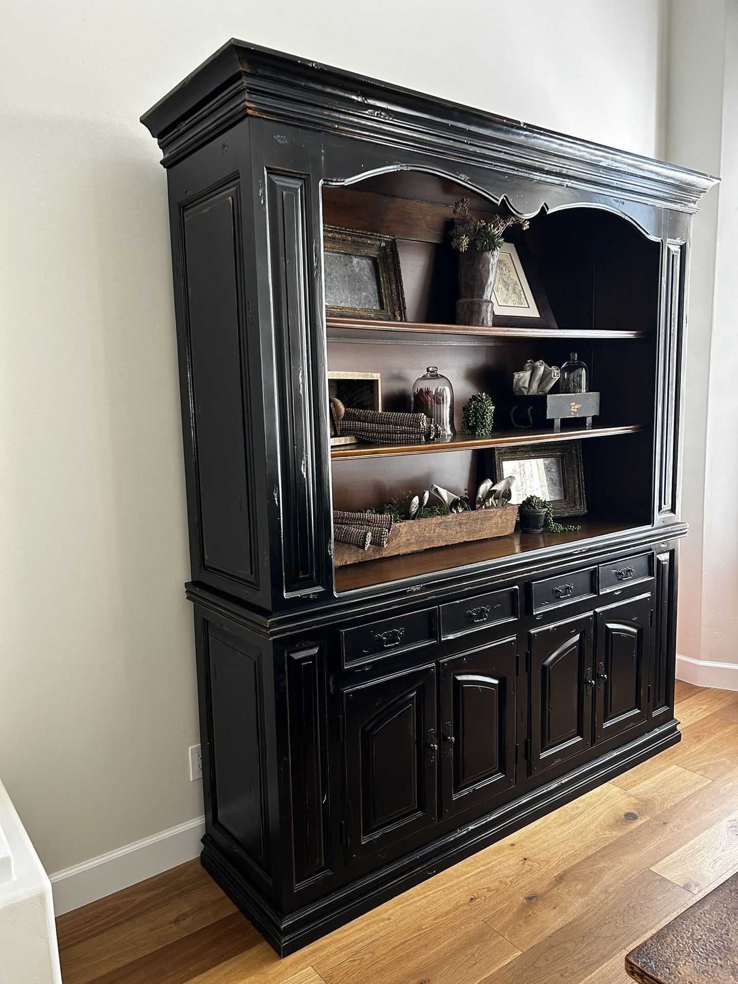 Distressed Black Hutch