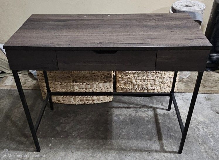 Modern Engineered Wood & Metal Desk – Pull-Up Standing Desk Feature