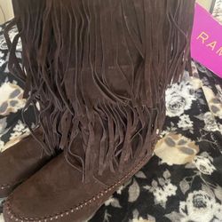 Rampage Brand New Fringe Leather boots