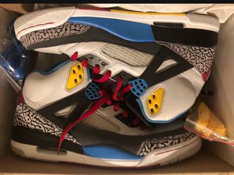 Near DS Nike Air Jordan Spizike Bordeaux 2012 Size 11 Grey Black Red Yellow