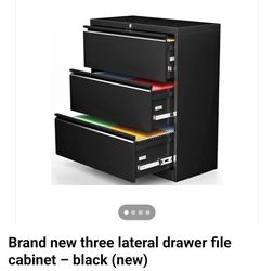 Lateral 3-Drawer Metal File Cabinet