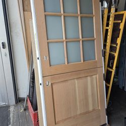 Exterior 36"x80" Dutch Door, Unfinished, Prehung, Inswing Left