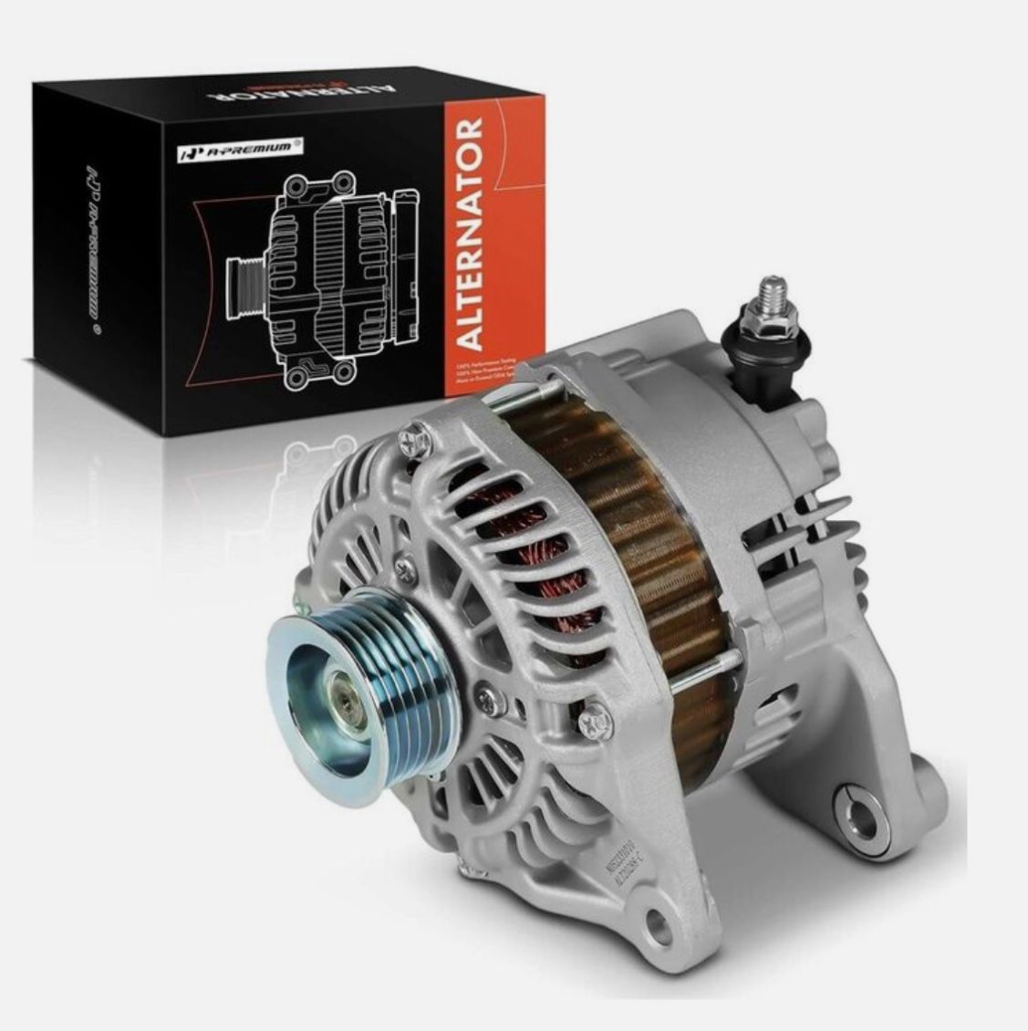 A-Premium 100 Amp Alternator - Fits Mazda 3 6 CX-5 CX-3 Yaris iA (2013–2023) 12V CW 6-Groove | For 2.0L & 2.5L 4-Cylinder Engines