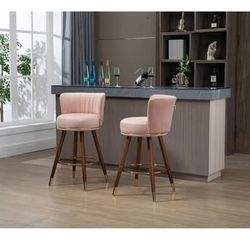 2 Pink Counter height barstools