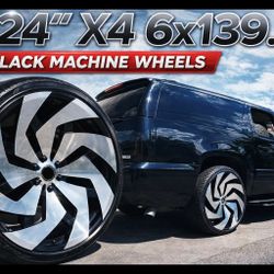 Brand New 24" SX X4 6x139.7 Gloss Black Machined  Wheels

Color: Gloss Black Machined
 