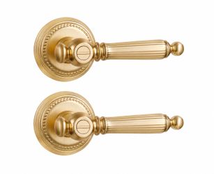 2 Pack Gold Door Lever Privacy Brushed Brass Door Handle Door Lever Bedroom and Bathroom Zinc Alloy