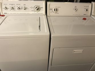 Used kenmore heavy duty washer and dryer set. 1 year warranty
