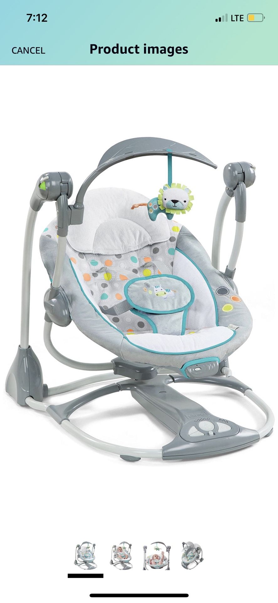 Ingenuity ConvertMe Swing-2-Seat Battery-Saving Portable Baby Swing