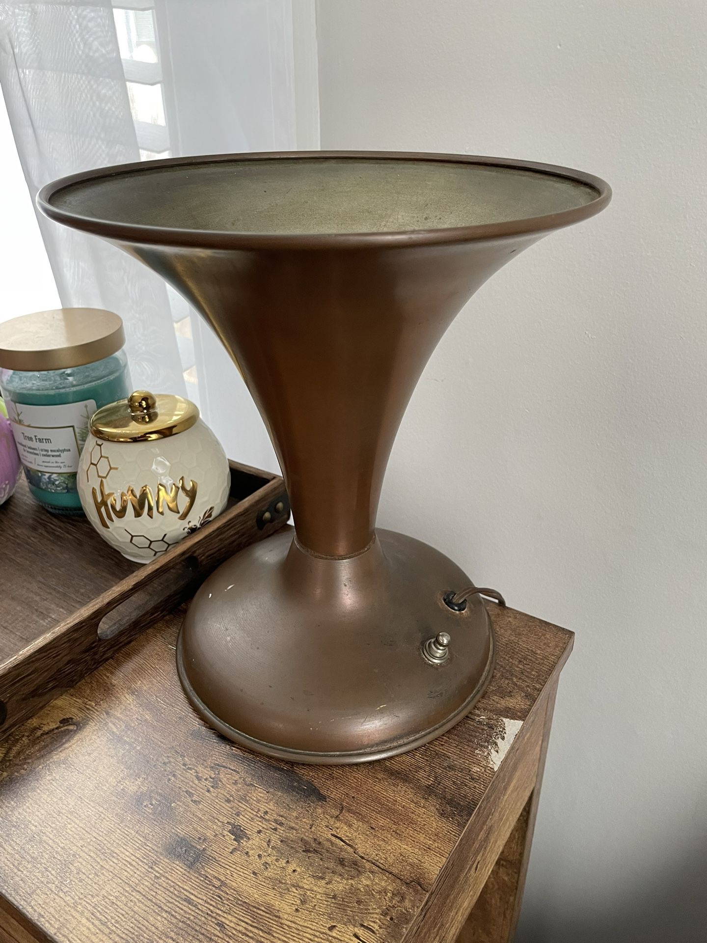 Vintage/Antique Art Deco Copper Cone Atomic Desk Lamp
