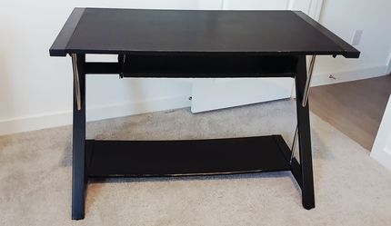 Black Computer Desk with Keyboard Tray