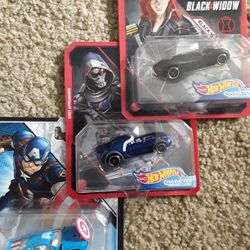Marvel Hot Wheels Captain America, Black Widow, N Taskmaster All 3 for $25