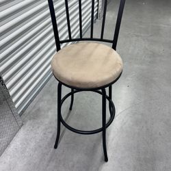 Mainstays 3 Pack Adjustable 24" or 29" Bronze Ladder Back Swivel Barstool, Tan Microfiber Seat