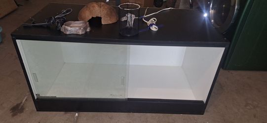Large Glass Reptile Terrarium with Sliding Doors