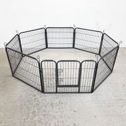 $65 (New) Heavy duty 24” tall x 32” wide x 8-panel pet playpen dog crate kennel exercise cage fence play pen 