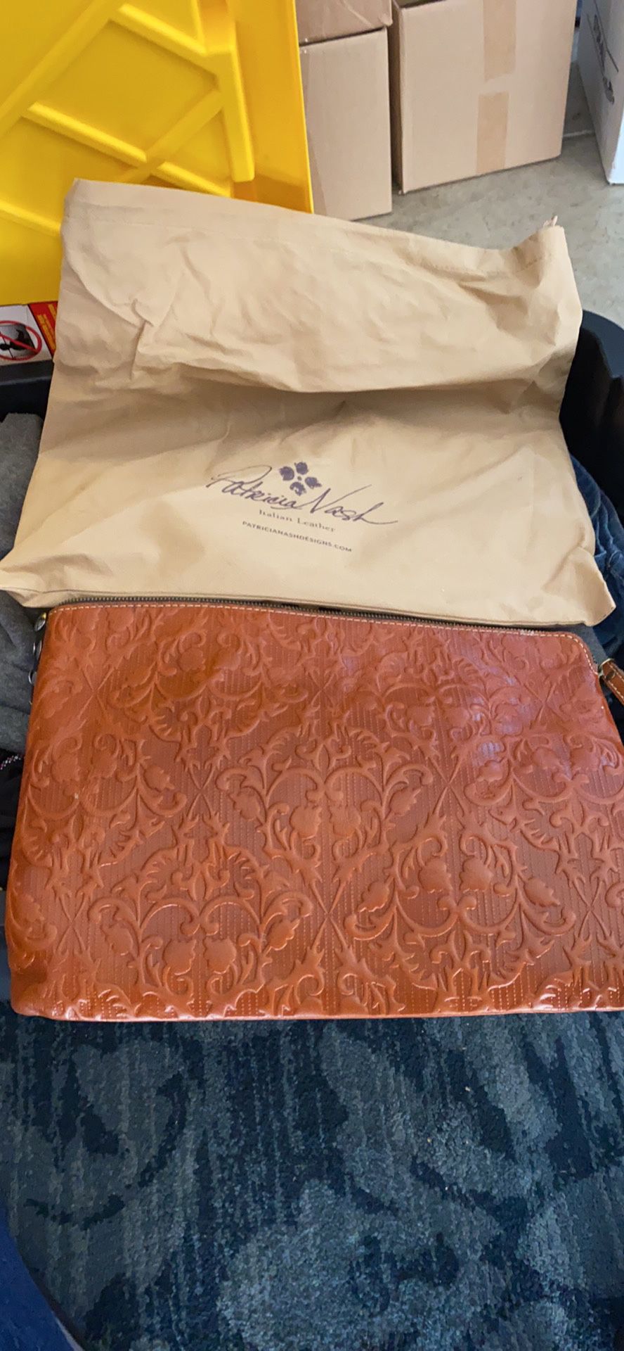 iPad or note book bag Italian leather
