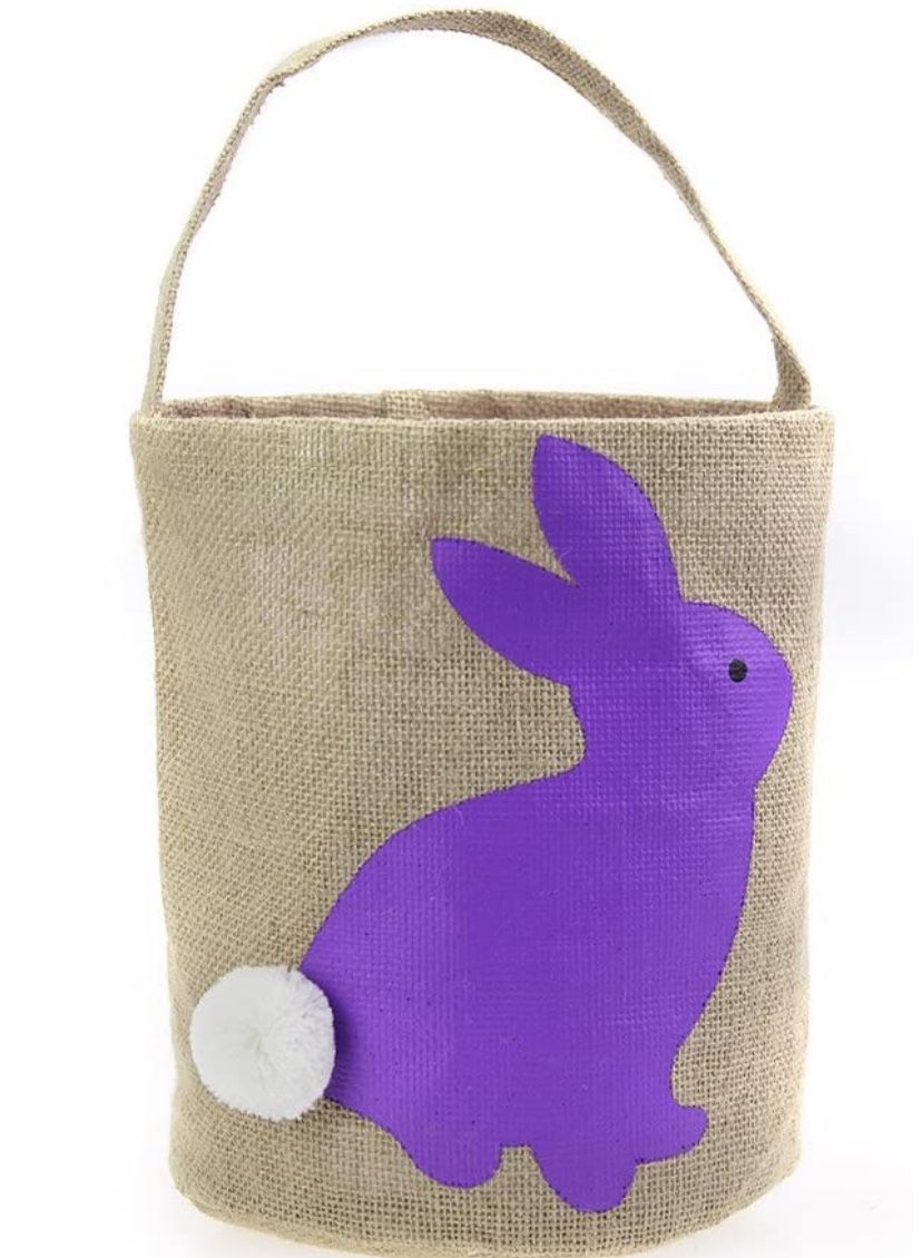 Easter Basket for Kids Bunny Bag for Easter Hunt (Purple)（7-14days arrvied）