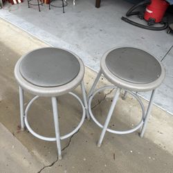 2 Metal Shop Stools