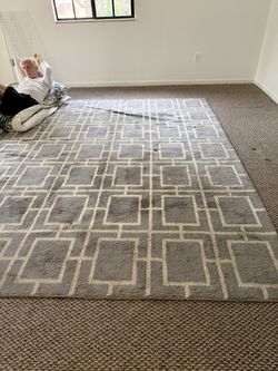 Grey And Gold 8x10 Rug - Moving Sale