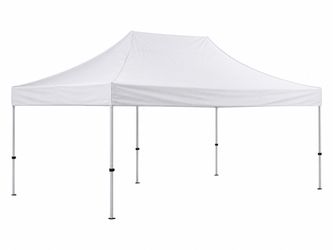 Backyard Pro Courtyard Series 10' x 15' White Straight Leg Regular-Duty Steel Instant Pop-Up Canopy Tent