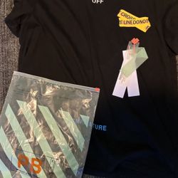 Yellow tape offwhite tee 