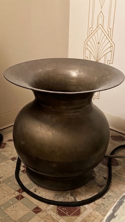 1920s Train Station Spitoon Brass Metal Antique Cowboy