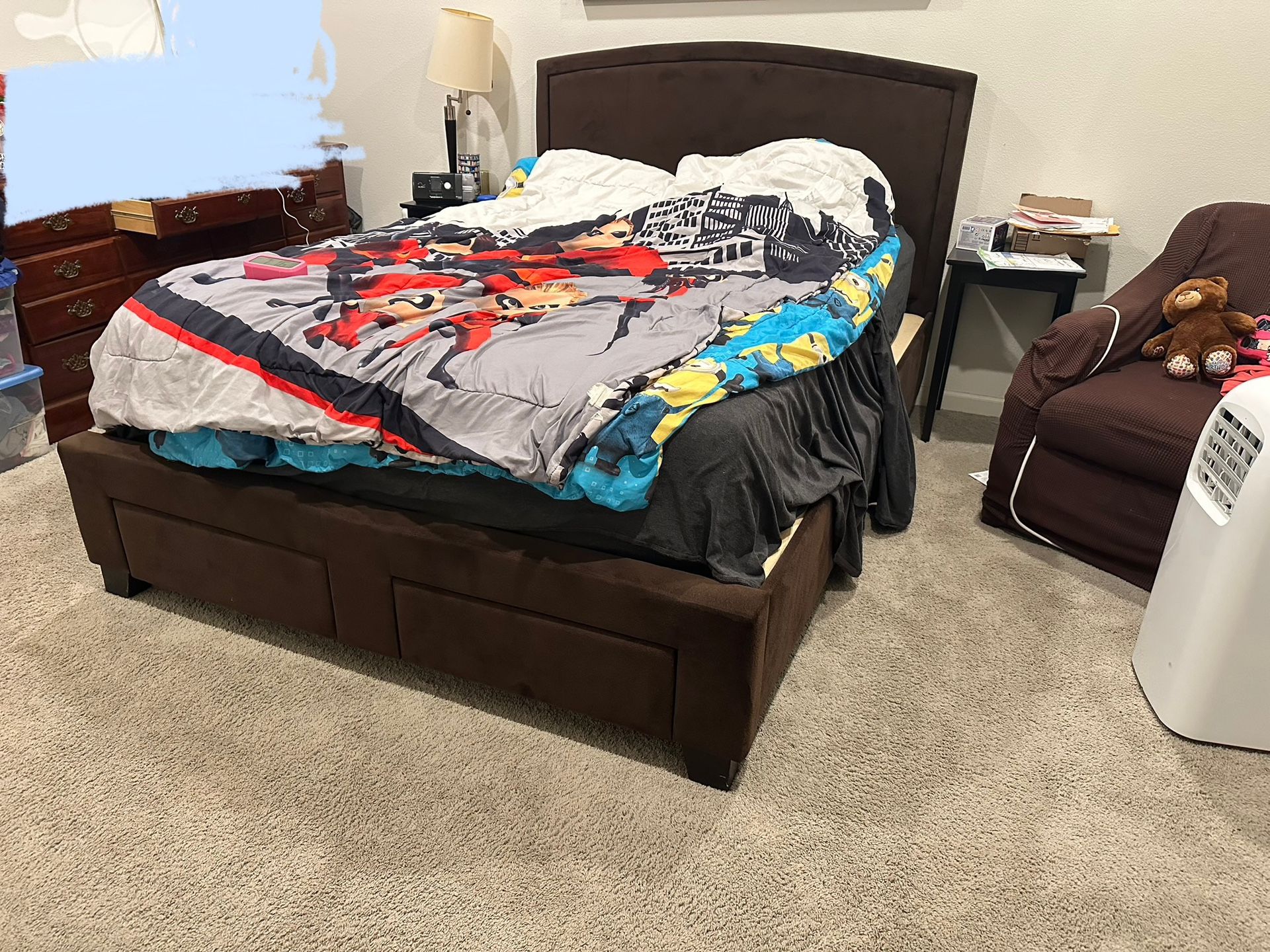 Queen Bed Frame + Bed + With Storage