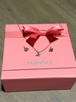 Pandora Butterfly Necklace and Earrings Set
