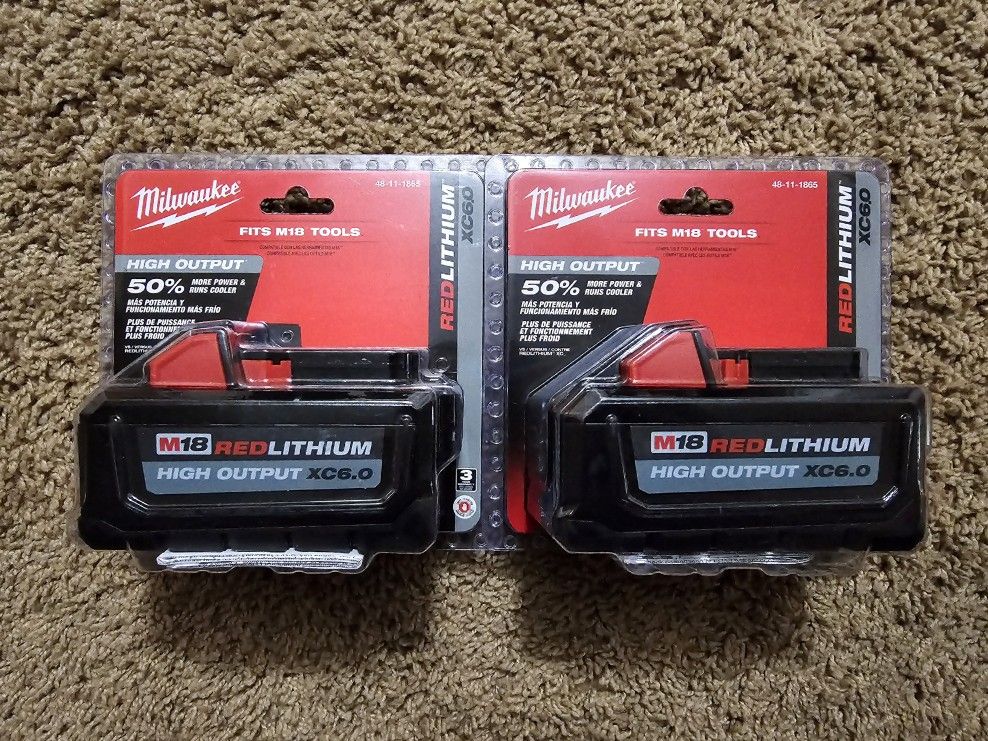 Milwaukee M18 High Output Batteries 6.0