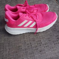 Adidas Hot Pink White Sneakers Women's 8 7.5 Or 6.5 Youth Big Kids Shoes