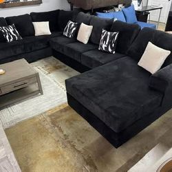New Black Sectional   Xl 