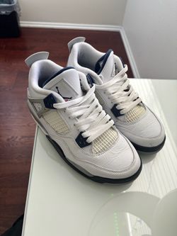 Air Jordan 4 Retro White Navy Sneakers