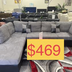 Grey Sectional Sofa Set For In