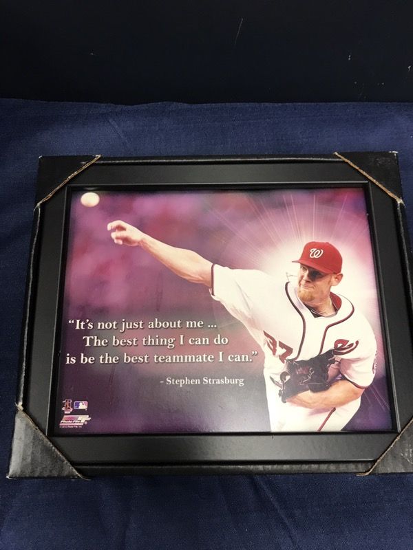 Stephen Strasburg Quote Photo 8x10 w Black Frame can hang or Stand Up