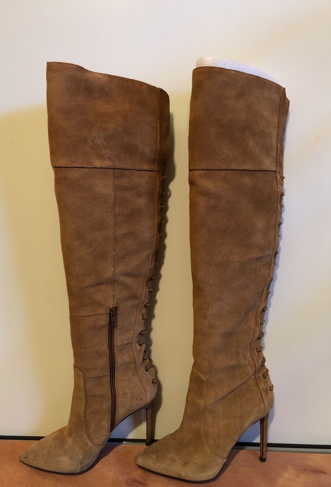 Suede thigh high boots size 7.5