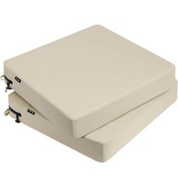 2-Pack Waterproof Outdoor Seat Cushions, 24" x 24" Beige
3-Year Color Fastness Removable Cover All-Season Retails $103