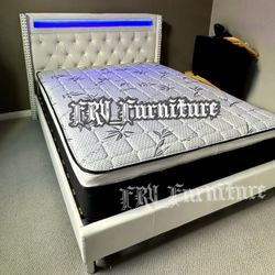 New Queen Bed Frame With Matress 