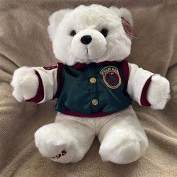 1998 Stuffed White Teddy Bear Animal