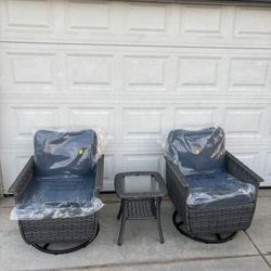 Brand New Inside The Box Two-piece Patio Furniture Set High Quality Patio Chair Set Brand  Patio Swivel Rocking Chairs Brand New Swivel Chair Set 