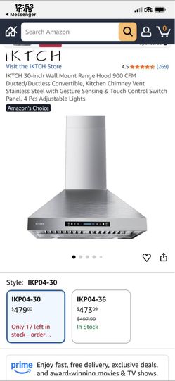 Iktch wall mounted range hood WITH REMOTE! $175obo