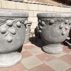 New Flower Pots Made Out Of Cement Beautiful Yard Decoration 