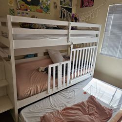 Twin Bunk Beds With Trundle (Mattresses NOT included)