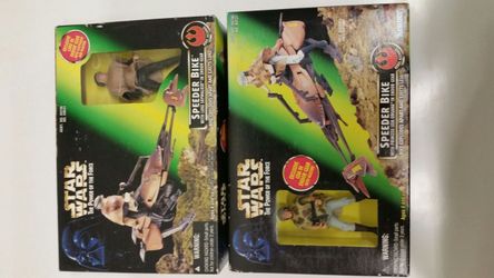 Star Wars POTF Speeder Bikes Leia & Luke